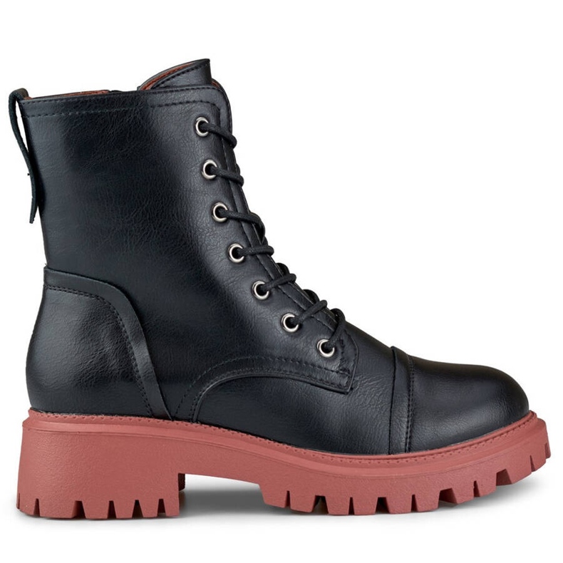 High women's worker boots, black 250044OR-PU