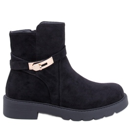 Drapers Black suede flat ankle boots