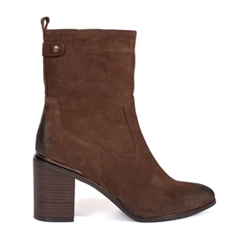 Brown leather women's ankle boots by Sergio Leone