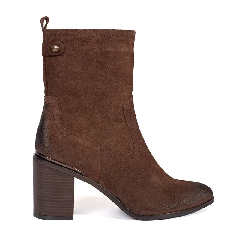 Brown leather women's ankle boots by Sergio Leone