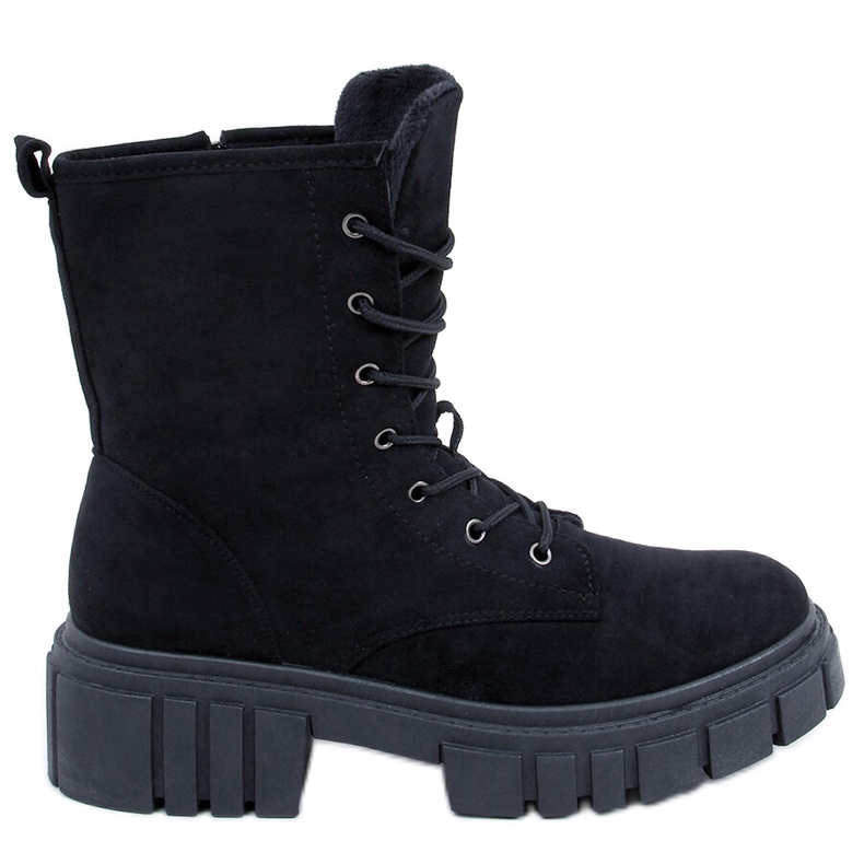 Kelis Black lace-up boots