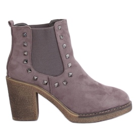 Wide-heeled boots from Hidalgo Gray grey