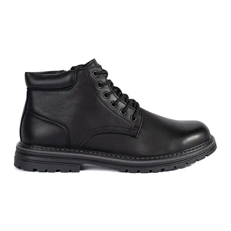 Men's black insulated lace-up ankle boots Men's black insulated lace-up ankle boots