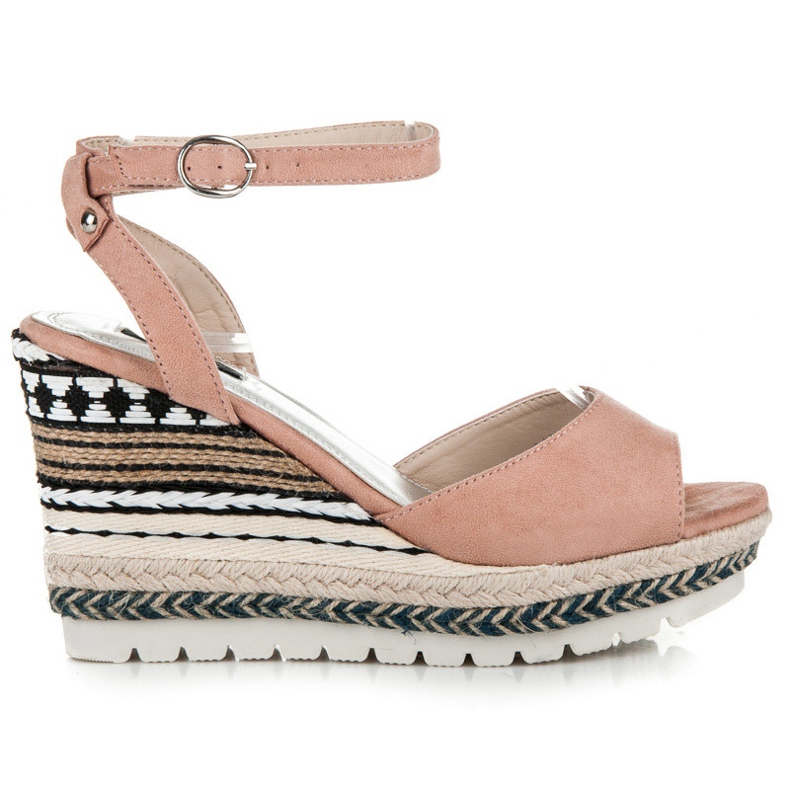 Vices Sandals With An Ethnic Pattern pink