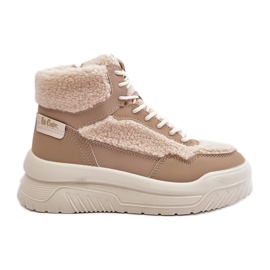 Women's Platform Sneakers With Fur Sheepskin Lee Cooper LCJ-24-47-3146 Beige Women's Platform Sneakers With Fur Sheepskin Lee Cooper LCJ-24-47-3146 Beige