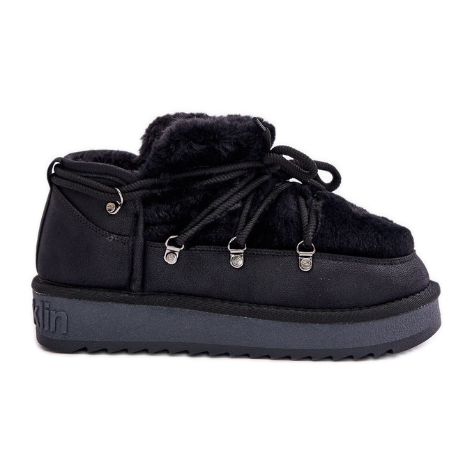 Low Platform Snow Boots With Fur D.Franklin DFSH370011 Black