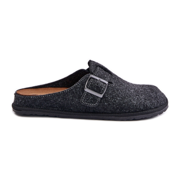 Comfortable Men's Slippers With Buckle Inblu SI000019 Graphite grey