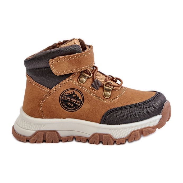 Insulated children's winter hiking boots with a Camel Temisha zipper brown