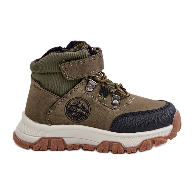 News Insulated children's winter hiking boots with zipper, dark green Temisha
