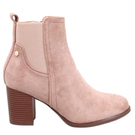 Rosey Khaki classic high-heeled ankle boots beige