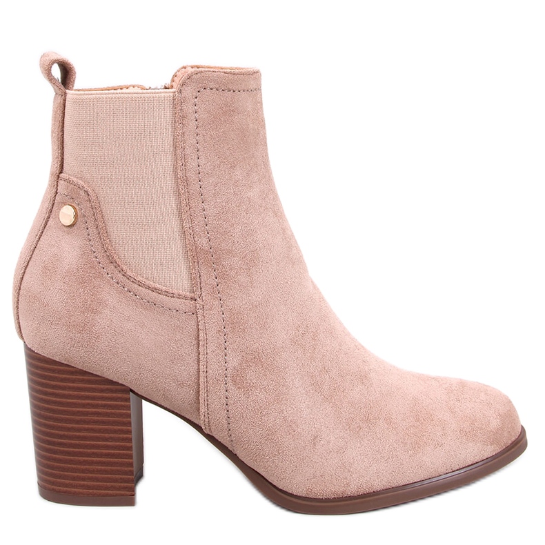 Rosey Khaki classic high-heeled ankle boots beige