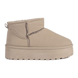 Seastar Beige insulated women's snow boots with a platform