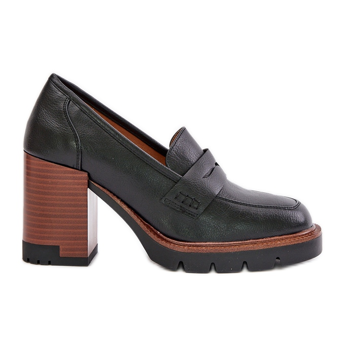 Women's High Heel Shoes Made of Eco Leather, Black Vinceza 58105