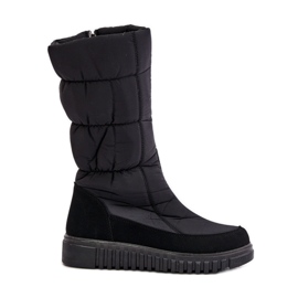 Women's Snow Boots With Zipper Progress PROGJ-24-144 Black