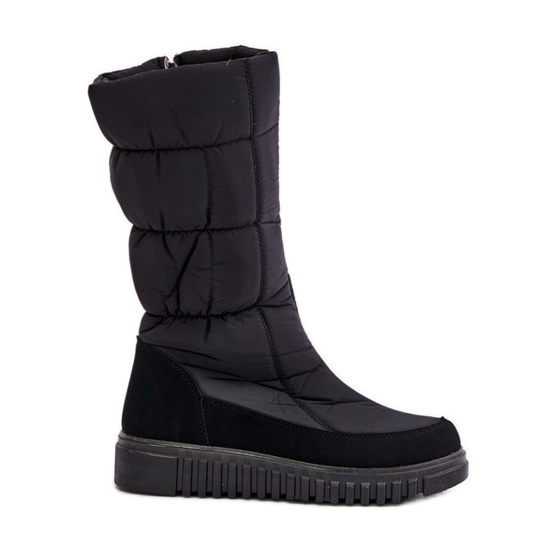 Women's Snow Boots With Zipper Progress PROGJ-24-144 Black