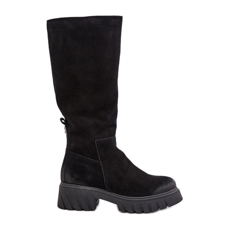 Zazoo 70145 Suede Over-the-Knee Boots, Insulated, Black