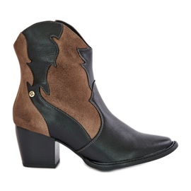 Leather Cowboy Boots On High Heel Maciejka 06694-02 Brown Leather Cowboy Boots On High Heel Maciejka 06694-02 Brown