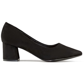 Suede low-heeled pumps, classic black women's high-heeled pumps Suede low-heeled pumps, classic black women's high-heeled pumps