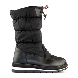 Black High Women s Snow Boots Fashionable Winter Shoes