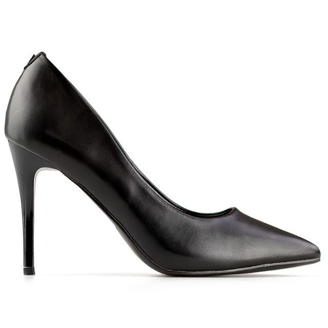 Classic black women's high heel stilettos with leather insole