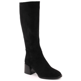 Black suede women's boots with a block Filippo DKZ6603 Black suede women's boots with a block Filippo DKZ6603