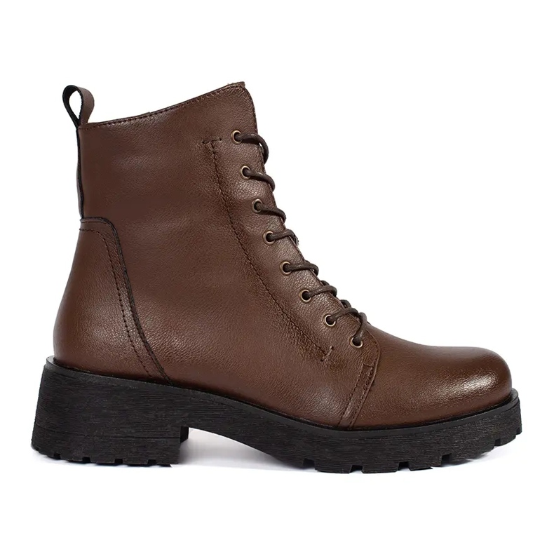 Dark brown leather ankle boots with a thick sole by Sergio Leone