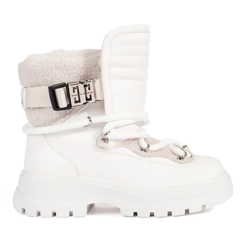 Seastar Women's white snow boots with fur on a thick sole