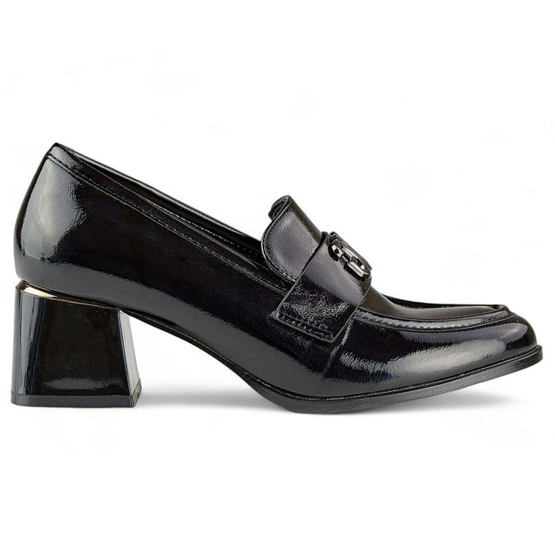 Black patent low-heeled shoes, women's high-heeled pumps Black patent low-heeled shoes, women's high-heeled pumps