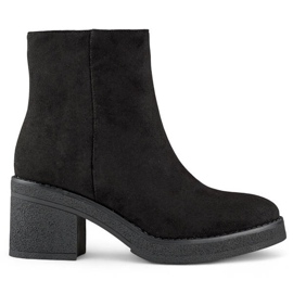 Women's classic suede high-heeled boots, black MS1508B