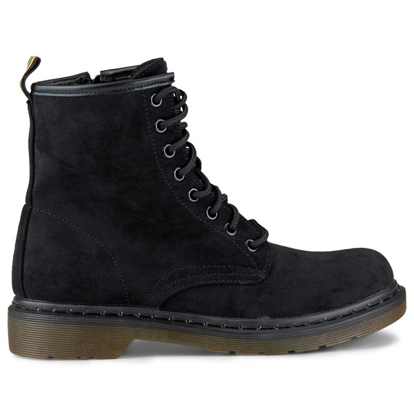 Women's suede black suede worker boots H1080B