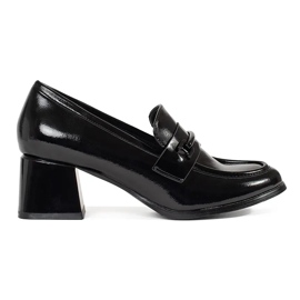 Goodin Black women's loafers with high heels