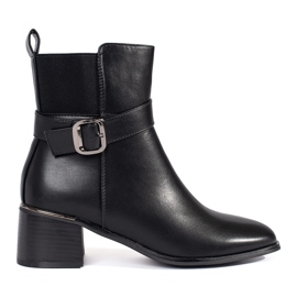 Black women's ankle boots with a buckle Black women's ankle boots with a buckle