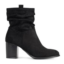 Women's black suede boots on the post Women's black suede boots on the post