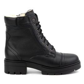WASAK Women's leather high lace ankle boots winter 0547 black