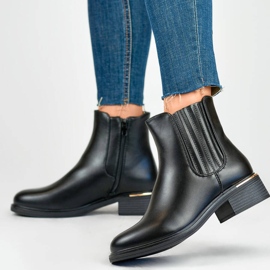 Women's autumn Chelsea boots, black D7995B