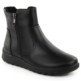 Black leather women's ankle boots with zipper FIlippo DBT6630