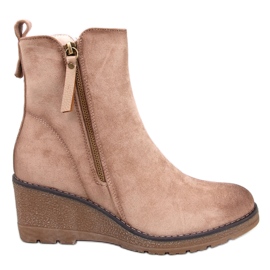 Meyer Beige wedge boots Meyer Beige wedge boots