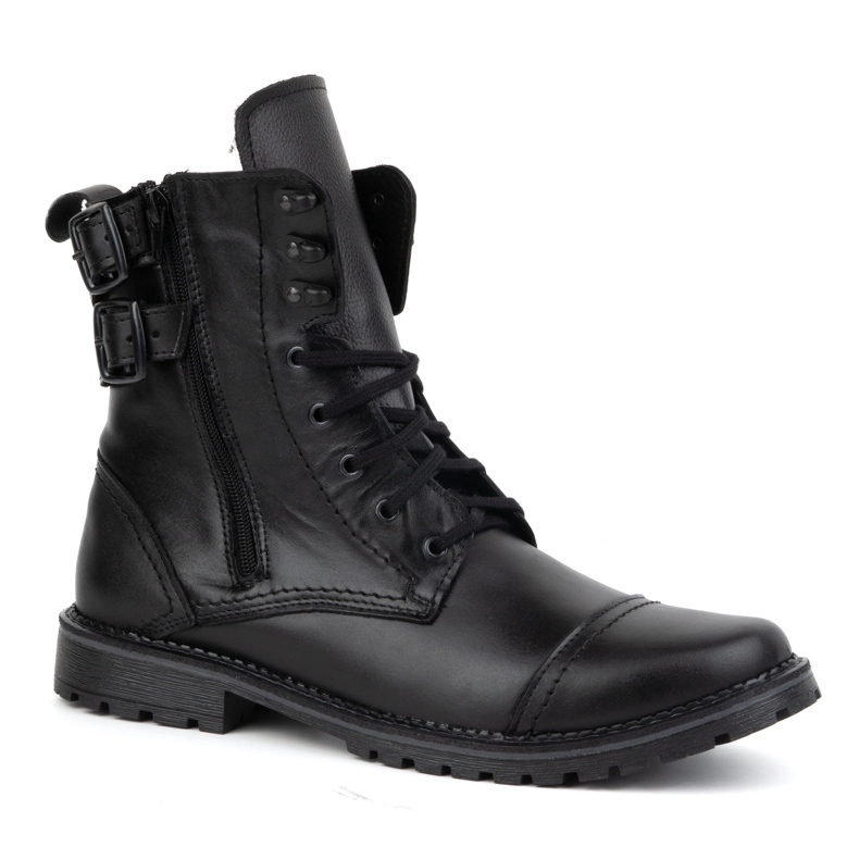 Olivier Men's military motorcycle boots, leather, 83KZ, black Olivier Men's military motorcycle boots, leather, 83KZ, black