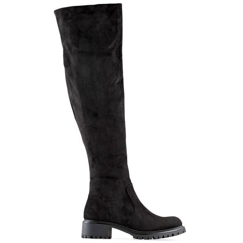 Women's over-the-knee suede over-the-knee boots, black RQ490B Women's over-the-knee suede over-the-knee boots, black RQ490B