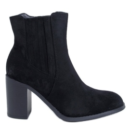 Noriega Black Suede High Heel Ankle Boots