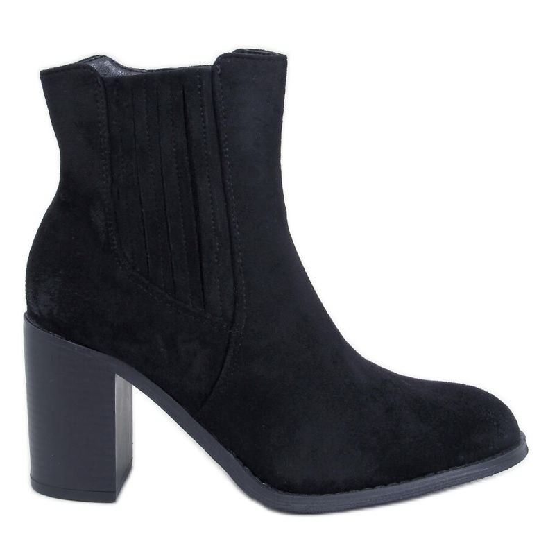 Noriega Black Suede High Heel Ankle Boots