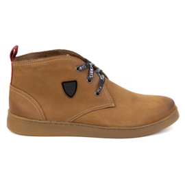 Chukka men's leather shoes KAMPOL 110/410 light brown beige