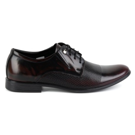 Olivier Men's elegant leather shoes 302T3 cherry red