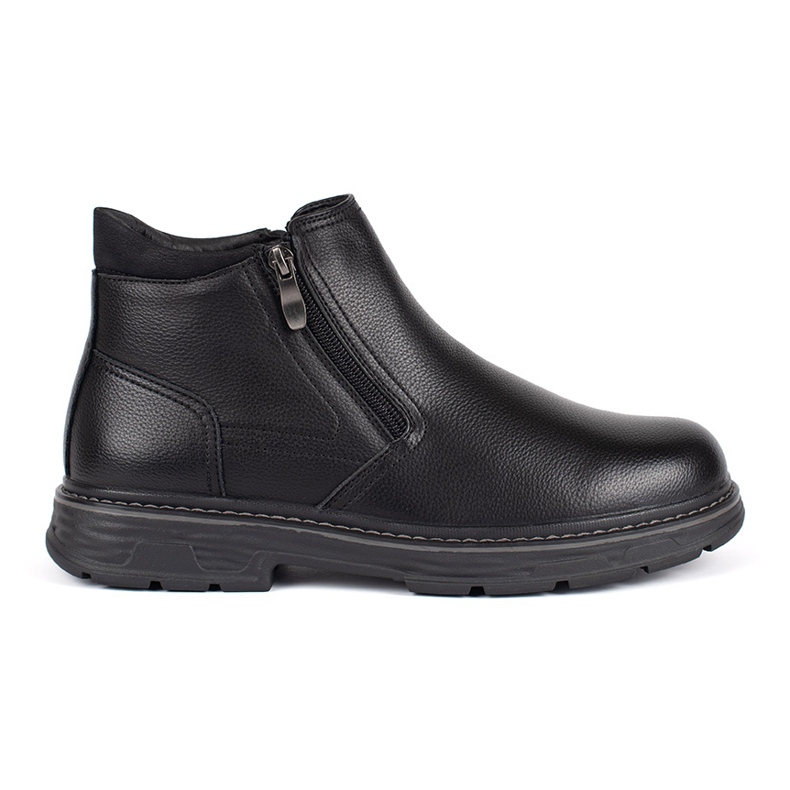 Black winter men's insulated boots