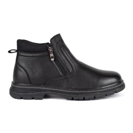 Black winter men's insulated boots