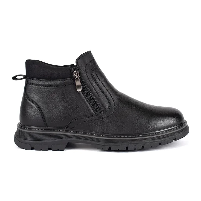 Black winter men's insulated boots