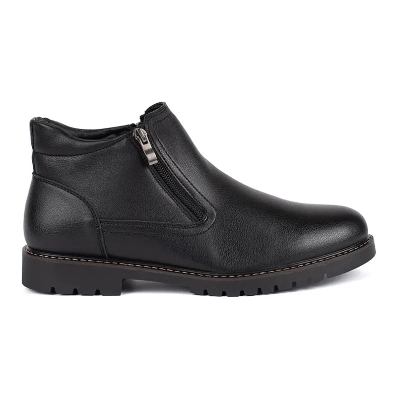 Black winter men's insulated boots