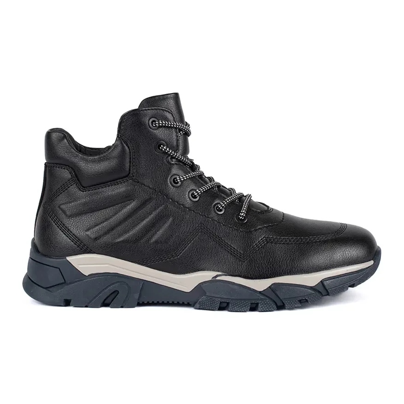 Men's black insulated lace-up ankle boots