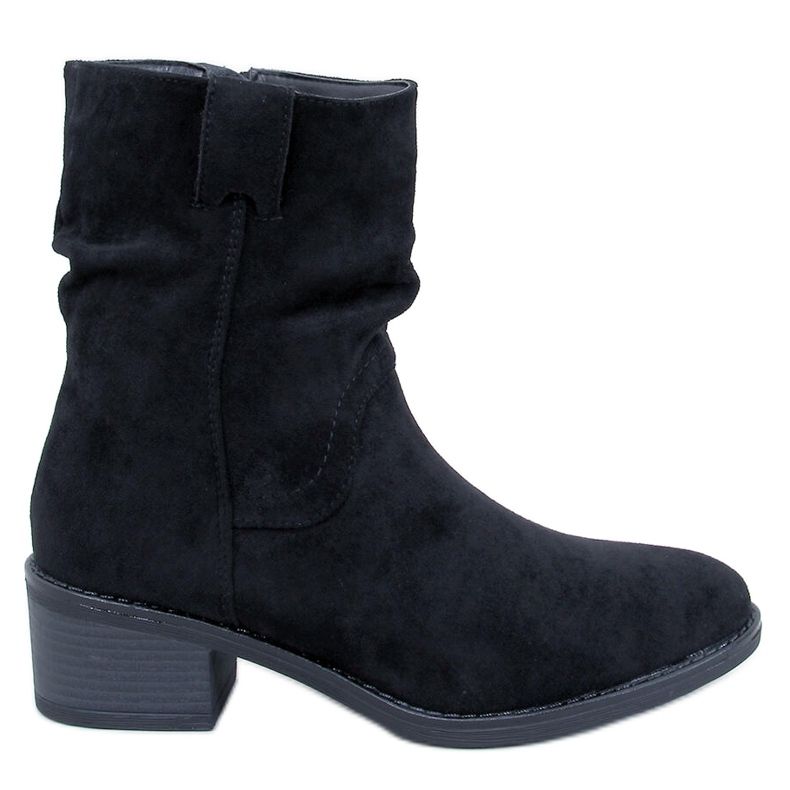 Suede low heel ankle boots Raney Black