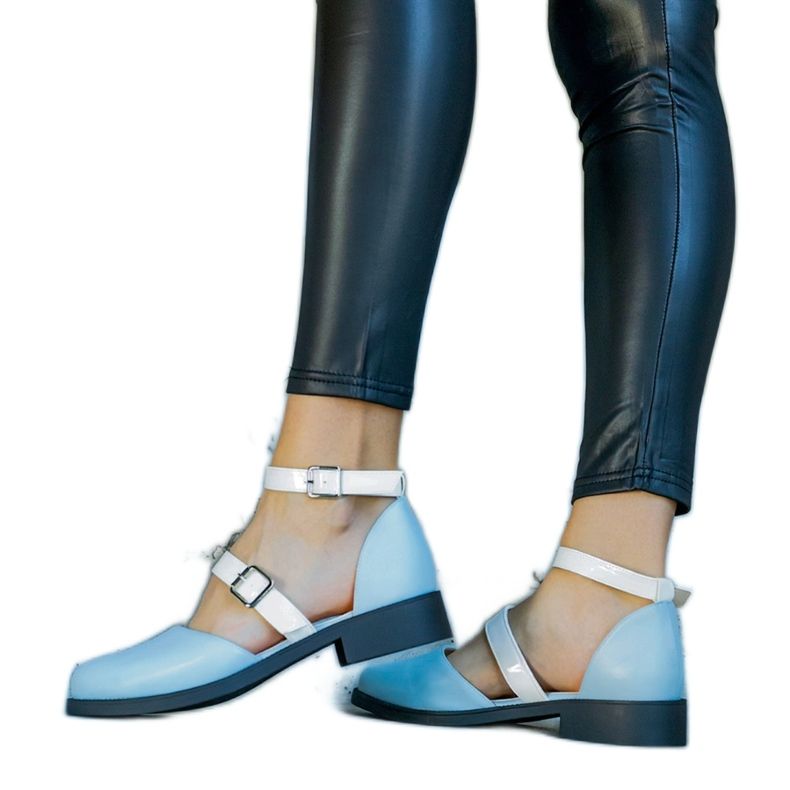 Blue ballet flats with a Josiane buckle Blue ballet flats with a Josiane buckle